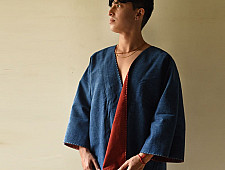 Kimono | Reversible Ajrakh & Denim Unisex Jacket 