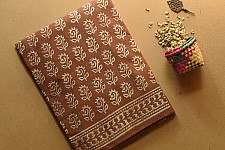 Indigenous Impressions ❣ Bagru Block Printed Cotton Brown Saree
