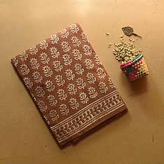 Indigenous Impressions ❣ Bagru Block Printed Cotton Brown Saree