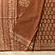 shop Bagru Printed Cotton Brown Saree