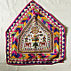 Gujrat Bead Work - Old & Antique Wall Hanging With Geometric Fabric Border - Laxmi