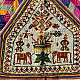 Gujrat Bead Work - Old & Antique Wall Hanging With Geometric Fabric Border - Laxmi