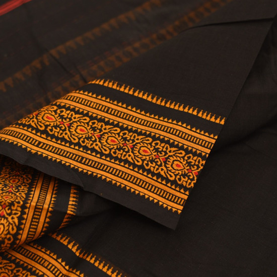 shop Begampuri Cotton Saree - Black