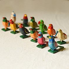 Wooden Non Toxic Toys | Birds ( Set of 12 )