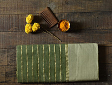 Rojana | Handloom Andhra Cotton Saree - Light Green