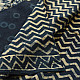 Exclusive Block Printed Cotton Dabu ~ Indigo Zig zag Saree
