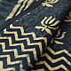 Exclusive Block Printed Cotton Dabu ~ Indigo Zig zag Saree