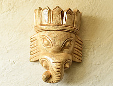 Handmade Wooden Hanging Mask - Ganesha