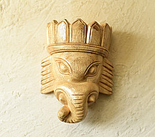 Handmade Wooden Hanging Mask - Ganesha