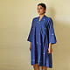 shop Jamdani - Handloom Cotton Blue Dress