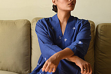 Jamdani - Handloom Cotton Blue Dress