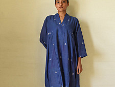 Jamdani - Handloom Cotton Blue Dress