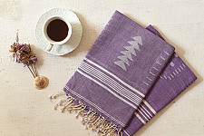 Aamaya . आमाया | Handloom Soft Cotton Jamdani Stole (Two Options) - Purple