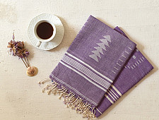 Aamaya . आमाया | Handloom Soft Cotton Jamdani Stole (Two Options) - Purple