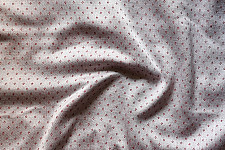 Mashru Fabric { Silk+Cotton } | Hand Woven Fabric - Off White With Red Dots