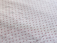 Mashru Fabric { Silk+Cotton } | Hand Woven Fabric - Off White With Red Dots