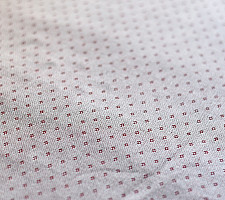 Mashru Fabric { Silk+Cotton } | Hand Woven Fabric - Off White With Red Dots