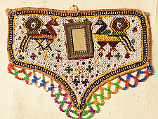 Prachin . प्राचीन  ❂ Gujrat Bead Work - Old & Antique Wall Hanging - Peacock