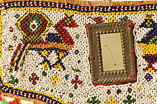 Prachin . प्राचीन  ❂ Gujrat Bead Work - Old & Antique Wall Hanging - Peacock