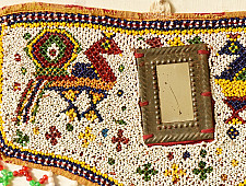 Prachin . प्राचीन  ❂ Gujrat Bead Work - Old & Antique Wall Hanging - Peacock