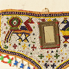 Prachin . प्राचीन  ❂ Gujrat Bead Work - Old & Antique Wall Hanging - Peacock