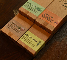 Sugandh ☘  Patchouli + Hawanam + Karpooram + Lemongrass ~ Incense Sticks Handcrafted With Natural Herbs ( Set of Four )