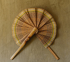 Moonj Grass Basket | Crafted Bamboo Hand Fan - Two color options
