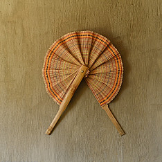 Moonj Grass Basket | Crafted Bamboo Hand Fan - Two color options