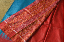 Kamakshi | Pure Tussar Silk Saree With Red Ikat Pallu