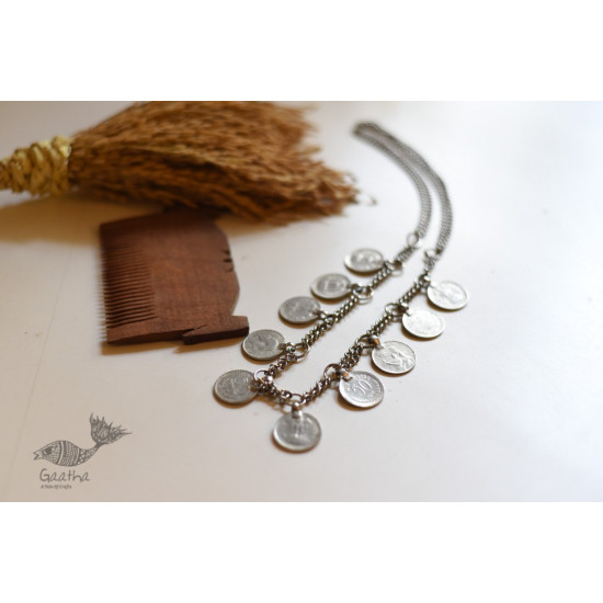 shop Handmade White Metal Vintage Jewelry - Coin Necklace