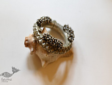 Kanupriya | White Metal Vintage Jewelry - Gunghru Kada ( Two Size Options Small / Medium )