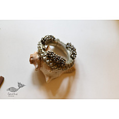 Kanupriya | White Metal Vintage Jewelry - Gunghru Kada ( Two Size Options Small / Medium )