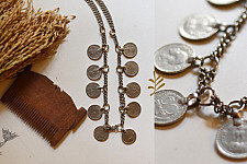 Kanupriya | White Metal Vintage Jewelry - Coin Necklace