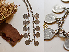 Kanupriya | White Metal Vintage Jewelry - Coin Necklace