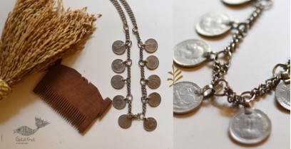 Kanupriya | White Metal Vintage Jewelry - Coin Necklace