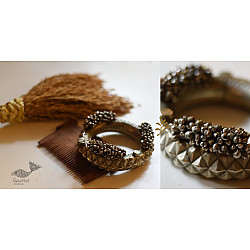 Kanupriya | White Metal Vintage Jewelry - Gunghru Kada ( Two Size Options Small / Medium )