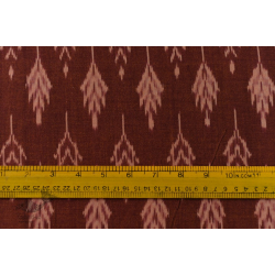 Ikat Handloom Cotton Fabric - Brown