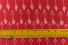 Ikat Handloom Cotton Red Fabric - Arrow Motif