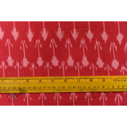 Ikat Handloom Cotton Red Fabric - Arrow Motif