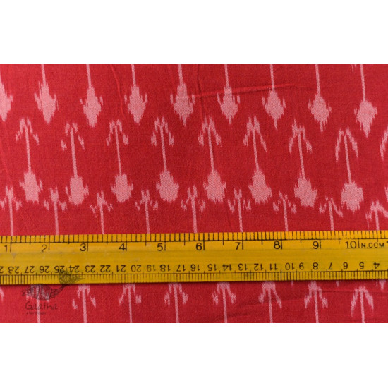 Shop Ikat Handloom Cotton Red Fabric - Arrow Motif