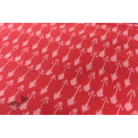 Shop Ikat Handloom Cotton Red Fabric - Arrow Motif