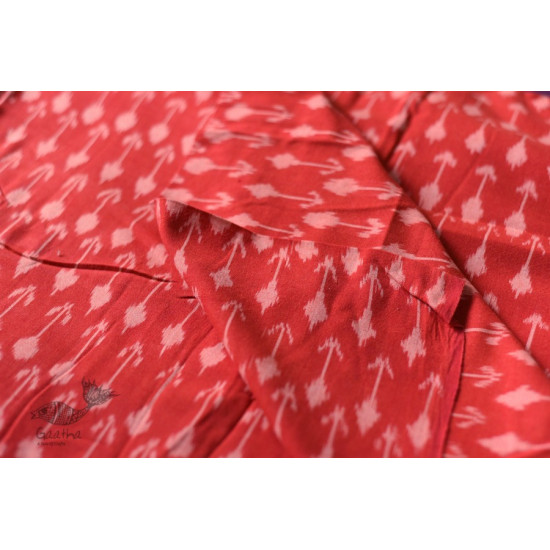 Shop Ikat Handloom Cotton Red Fabric - Arrow Motif