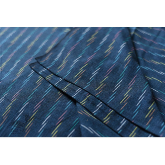 Shop Ikat Handloom Cotton Dark Blue Fabric 