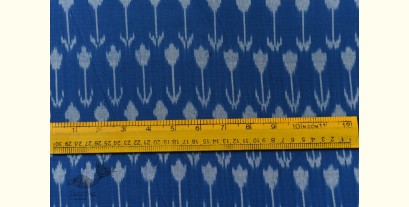 Ikat Handloom Cotton Blue Fabric - Arrow Design Woven 