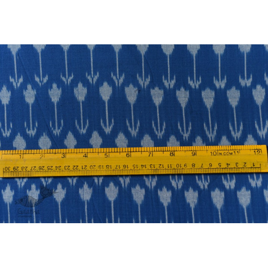 Shop Ikat Handloom Cotton Blue Fabric - Arrow Design Woven 