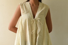 Shweta . श्वेता | Handwoven Checks Top | Pure Cotton Off White 