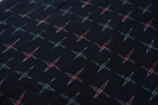 Ikat Handloom Cotton Fabric - Black Cross