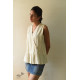 shop Off White Pure Cotton ~ Handwoven Self Checks Top