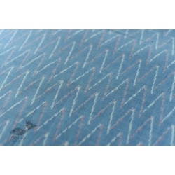 Ikat Handloom Cotton Fabric - Sky Blue Zig Zag 