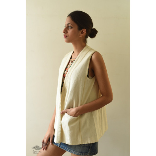 shop Handwoven Pure Cotton ~ Off White Shrug